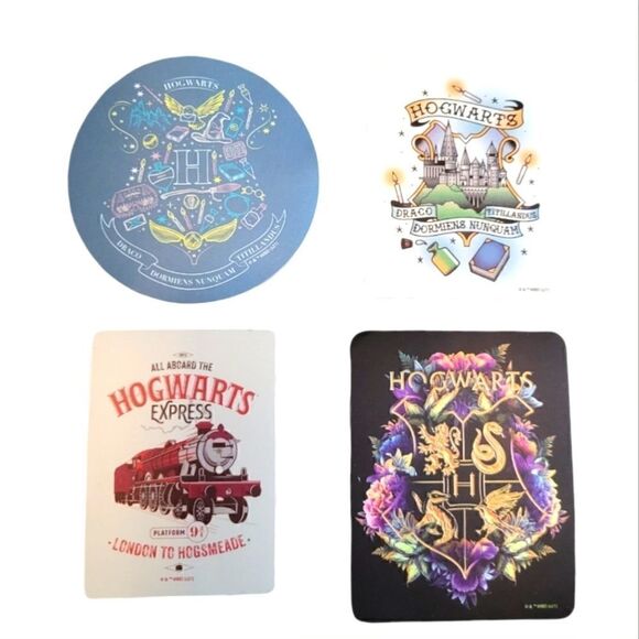 HARRY POTTER HOGWARTS WATERPROOF VINYL DECALS LOT OF 4. Shipping discount! - Picture 1 of 4